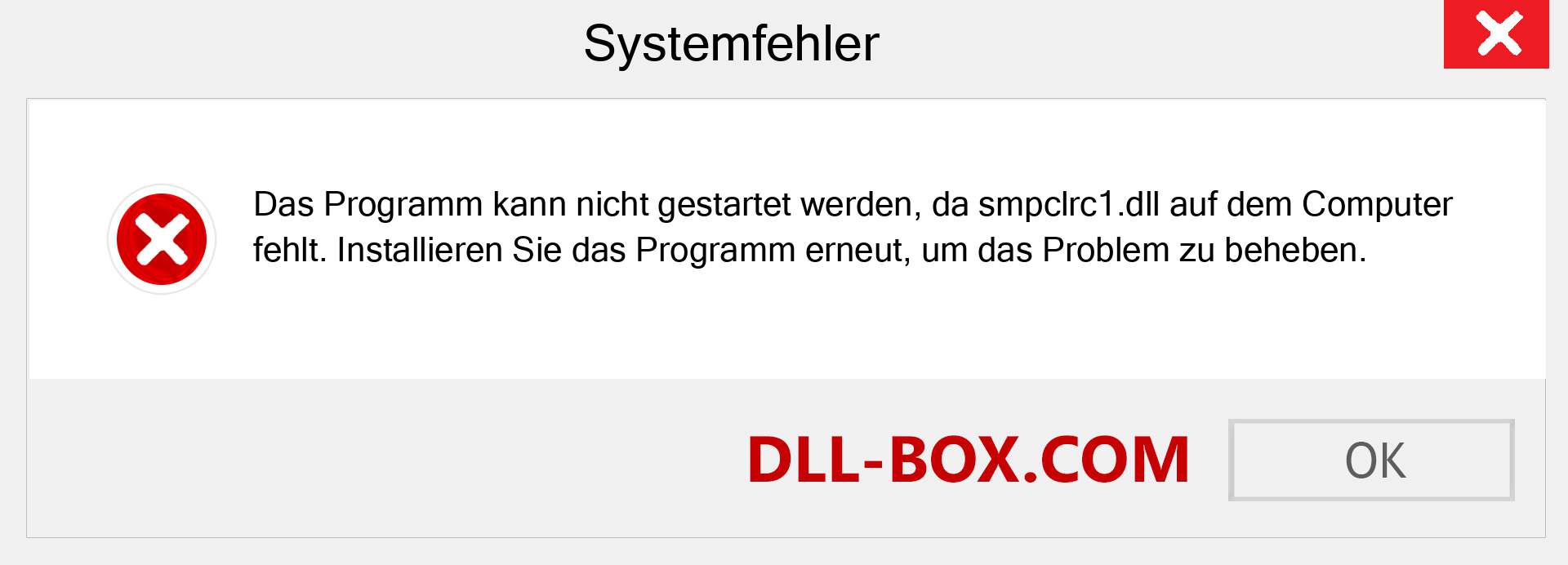 smpclrc1.dll-Datei fehlt?. Download für Windows 7, 8, 10 - Fix smpclrc1 dll Missing Error unter Windows, Fotos, Bildern